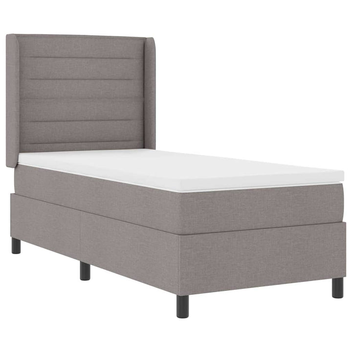 Box spring seng med pude Gråbrun 190 x 90 cm Stof