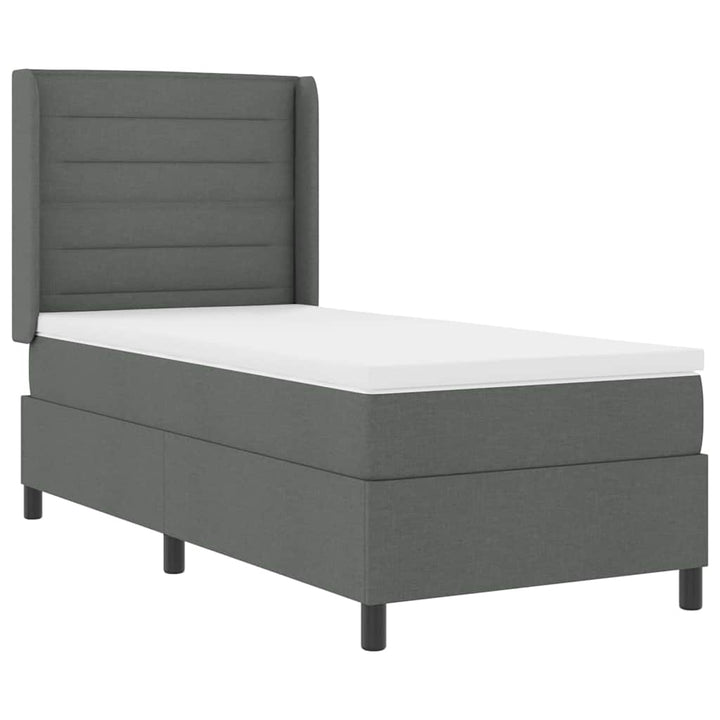 Box spring seng med madras Mørkegrå 200 x 100 cm Stof