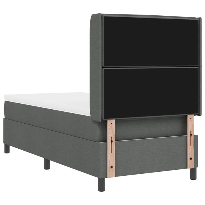 Box spring seng med madras Mørkegrå 200 x 100 cm Stof