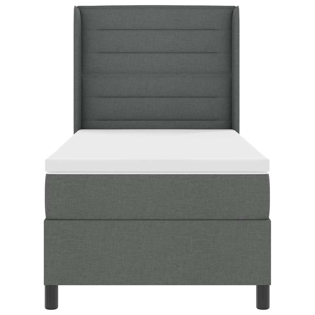Box spring seng med madras Mørkegrå 200 x 100 cm Stof