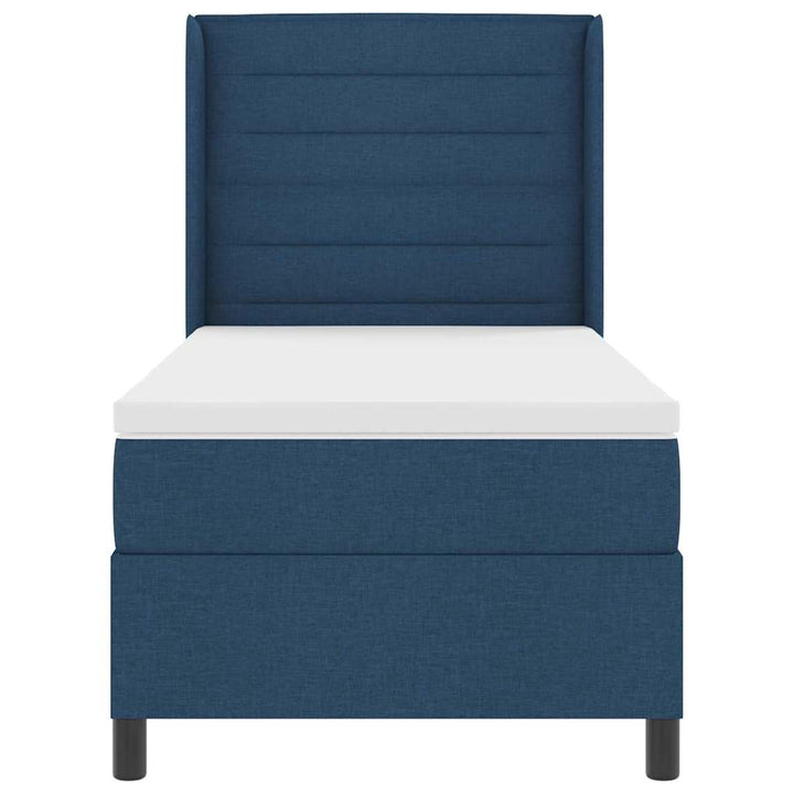 Box spring seng med madras med hovedgærde Blå 200 x 100 cm Stof
