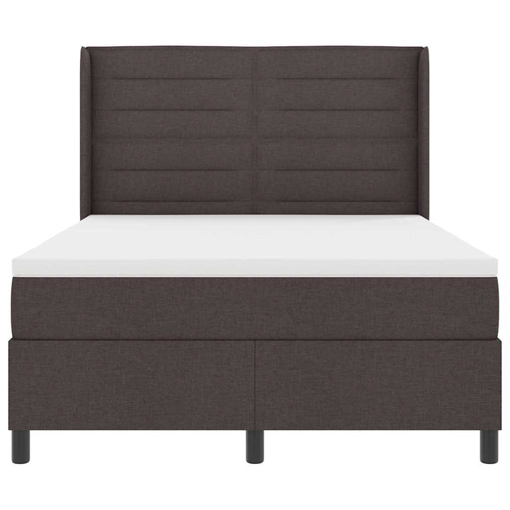 Box spring seng med pude Mørk Brun 190 x 140 cm Stof