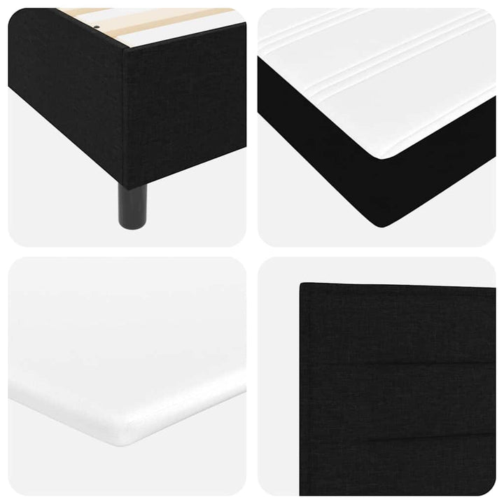 Box spring seng med madras Sort 200 x 140 cm Stof