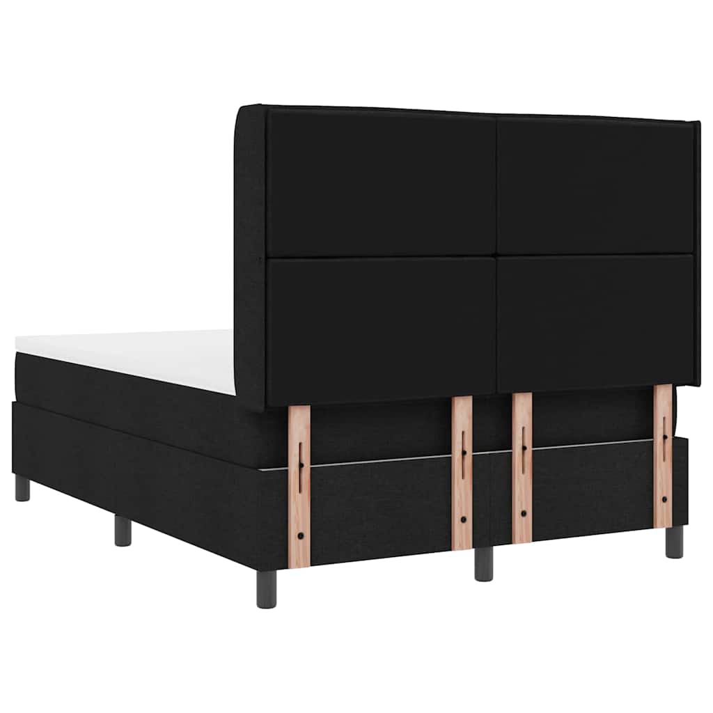 Box spring seng med madras Sort 200 x 140 cm Stof