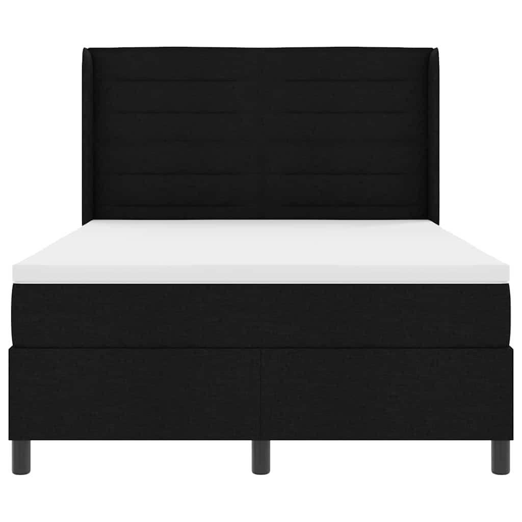 Box spring seng med madras Sort 200 x 140 cm Stof