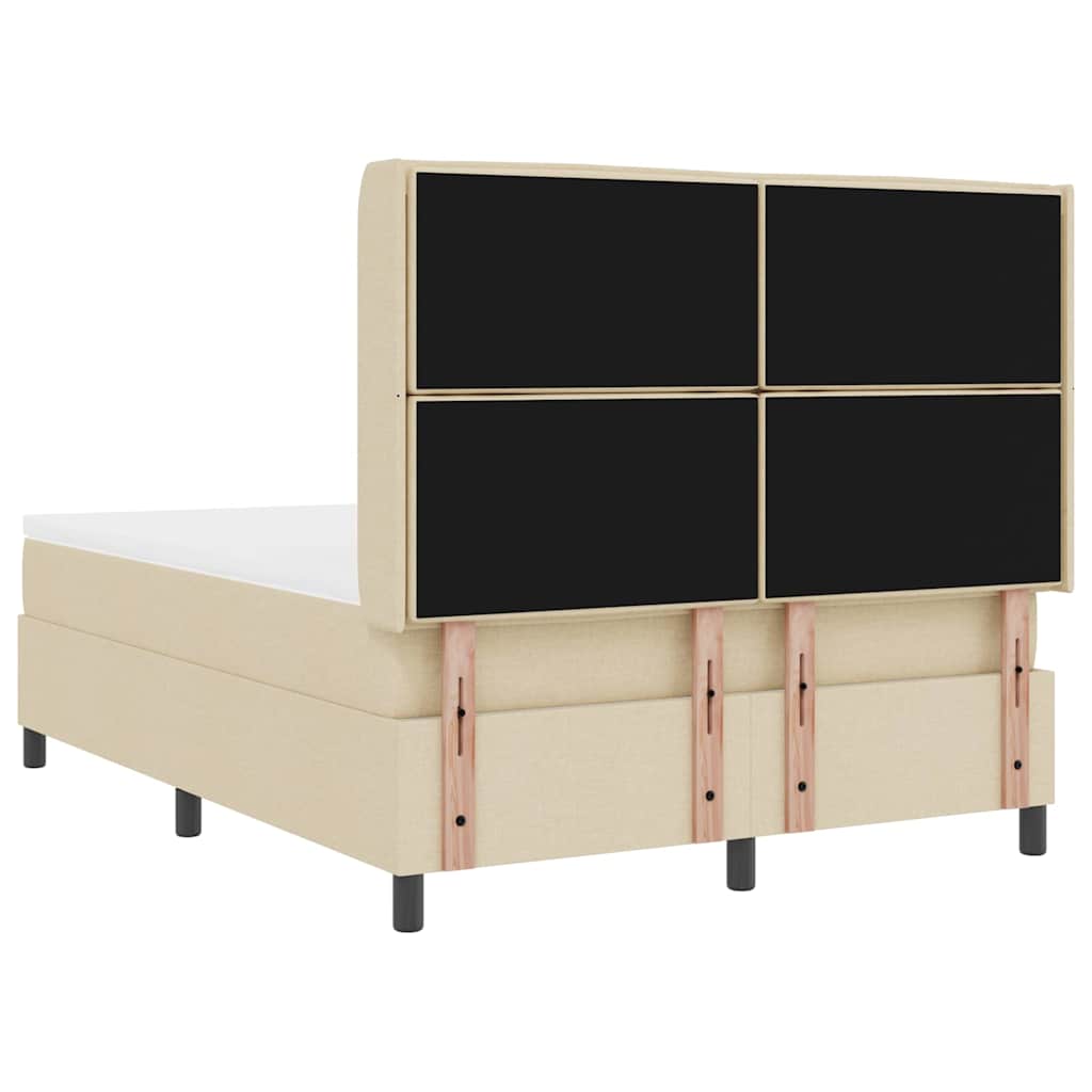 Box spring seng med madras Creme 200 x 140 cm Stof