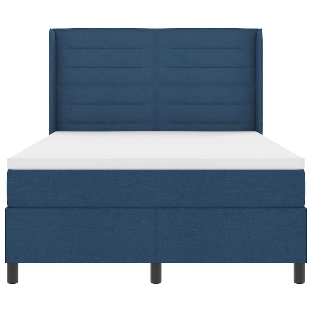 Box spring seng med madras med hovedgærde Blå 200 x 140 cm Stof