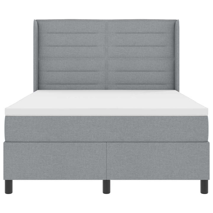 Box spring seng med madras Lysegrå 200 x 160 cm Stof