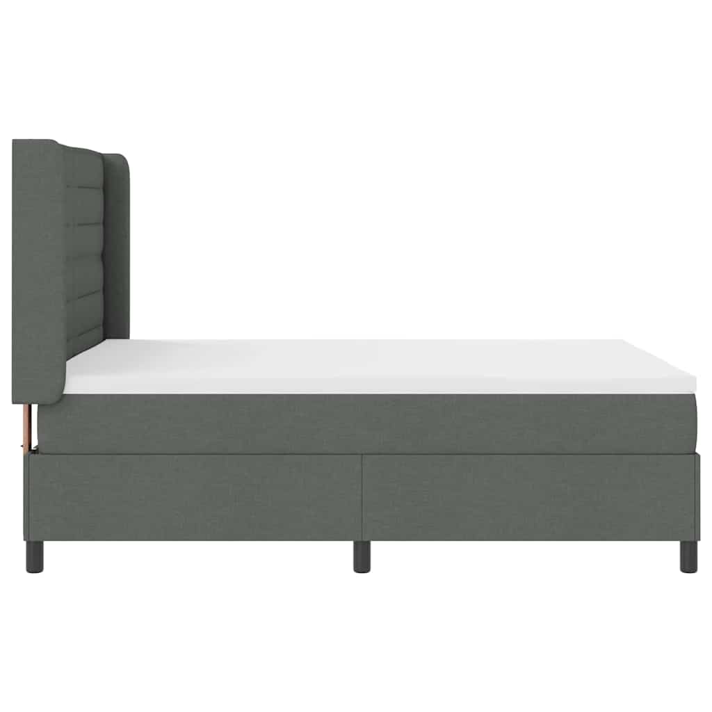 Box spring seng med madras Mørkegrå 200 x 160 cm Stof