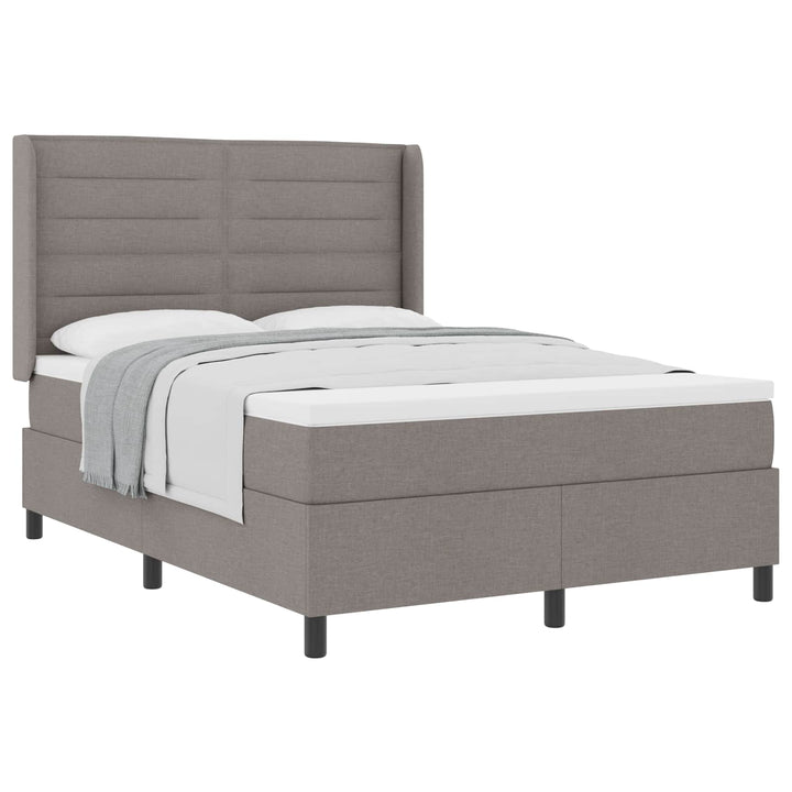 Box spring seng med pude Gråbrun 200 x 160 cm Stof