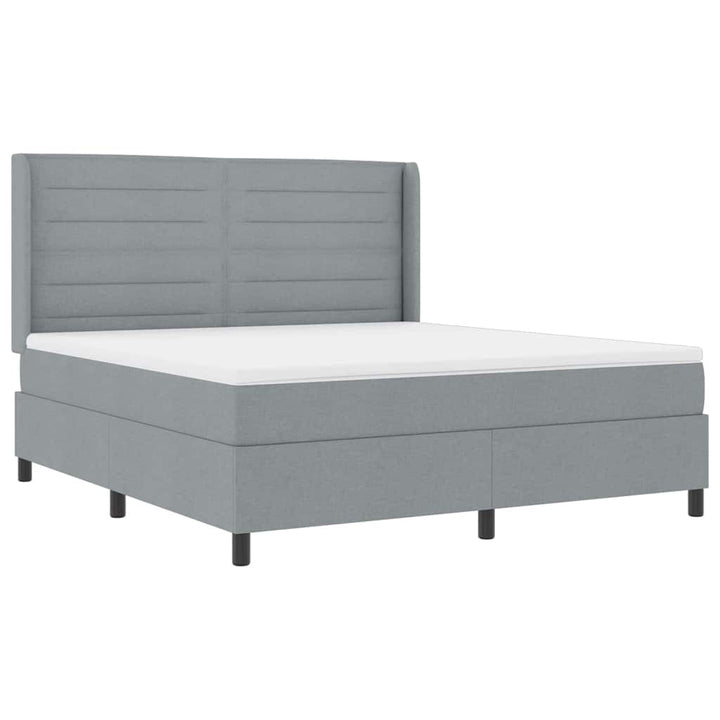 Box spring seng med pude Lysegrå 200 x 180 cm Stof
