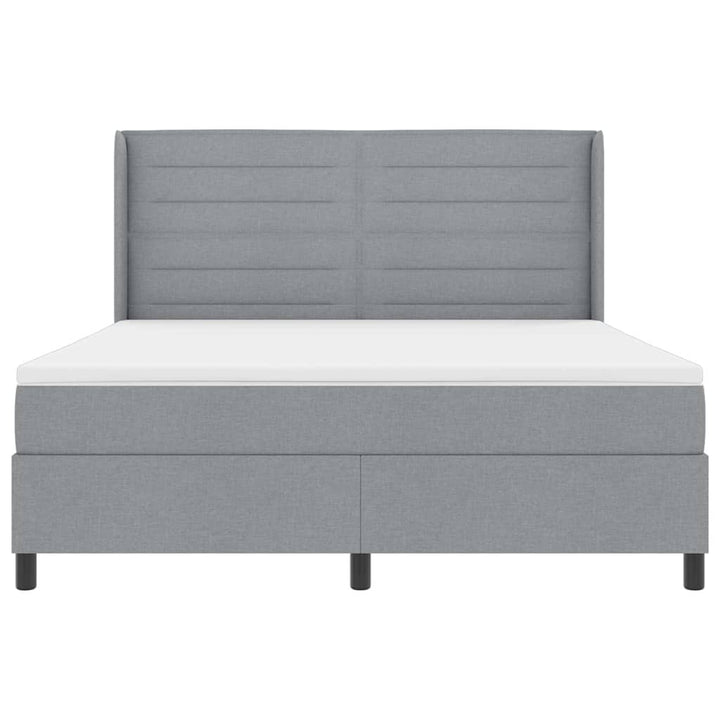 Box spring seng med pude Lysegrå 200 x 180 cm Stof