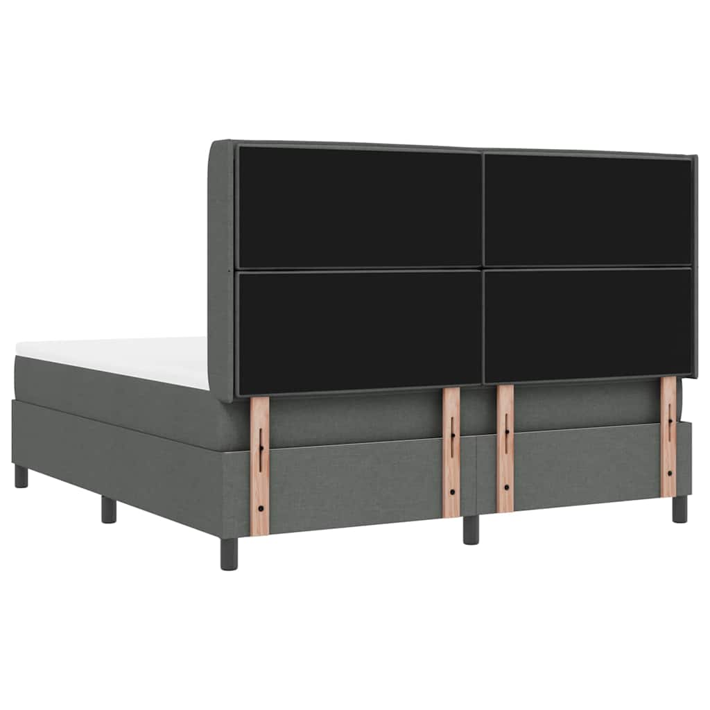 Box spring seng med madras Mørkegrå 200 x 180 cm Stof