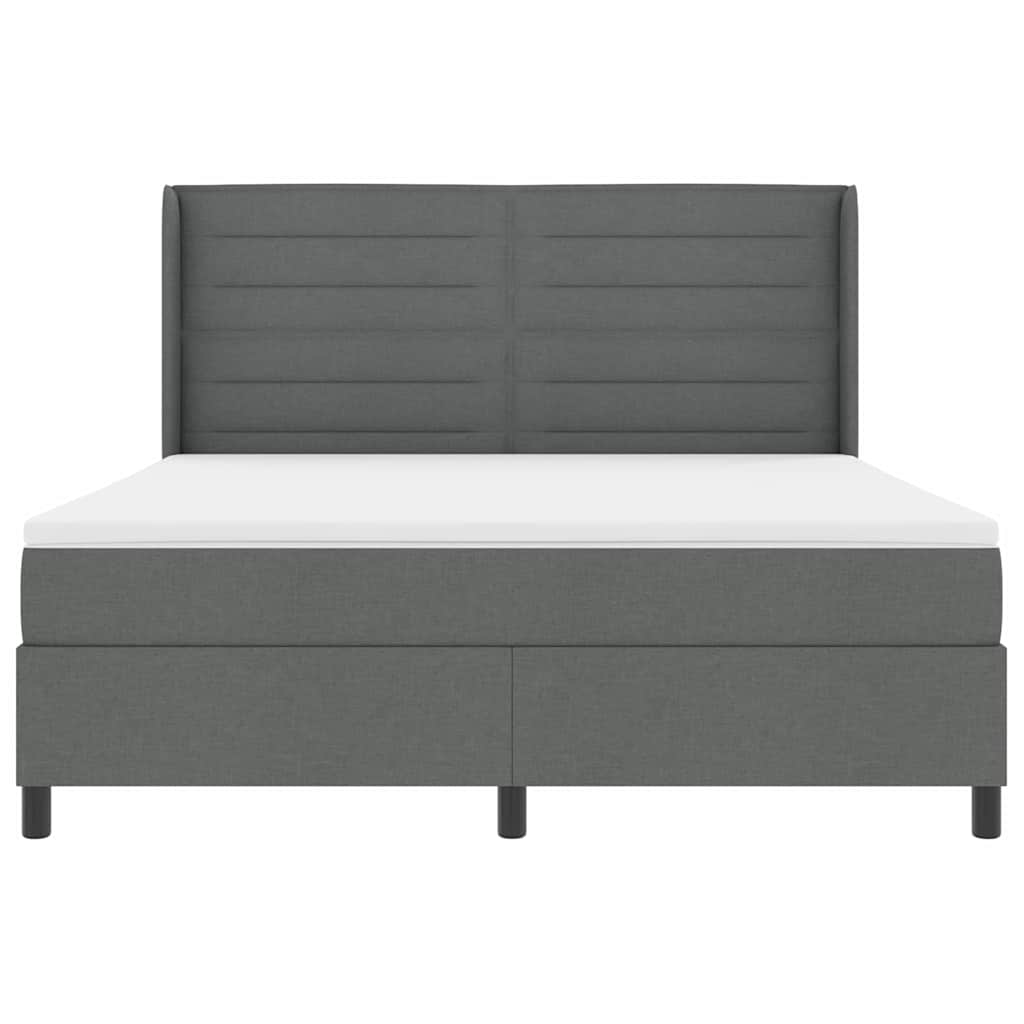 Box spring seng med madras Mørkegrå 200 x 180 cm Stof