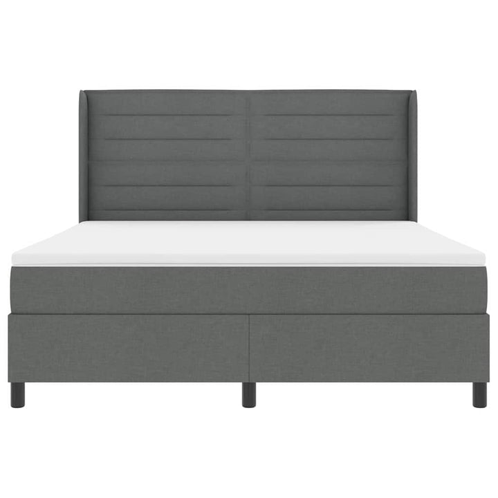 Box spring seng med madras Mørkegrå 200 x 180 cm Stof