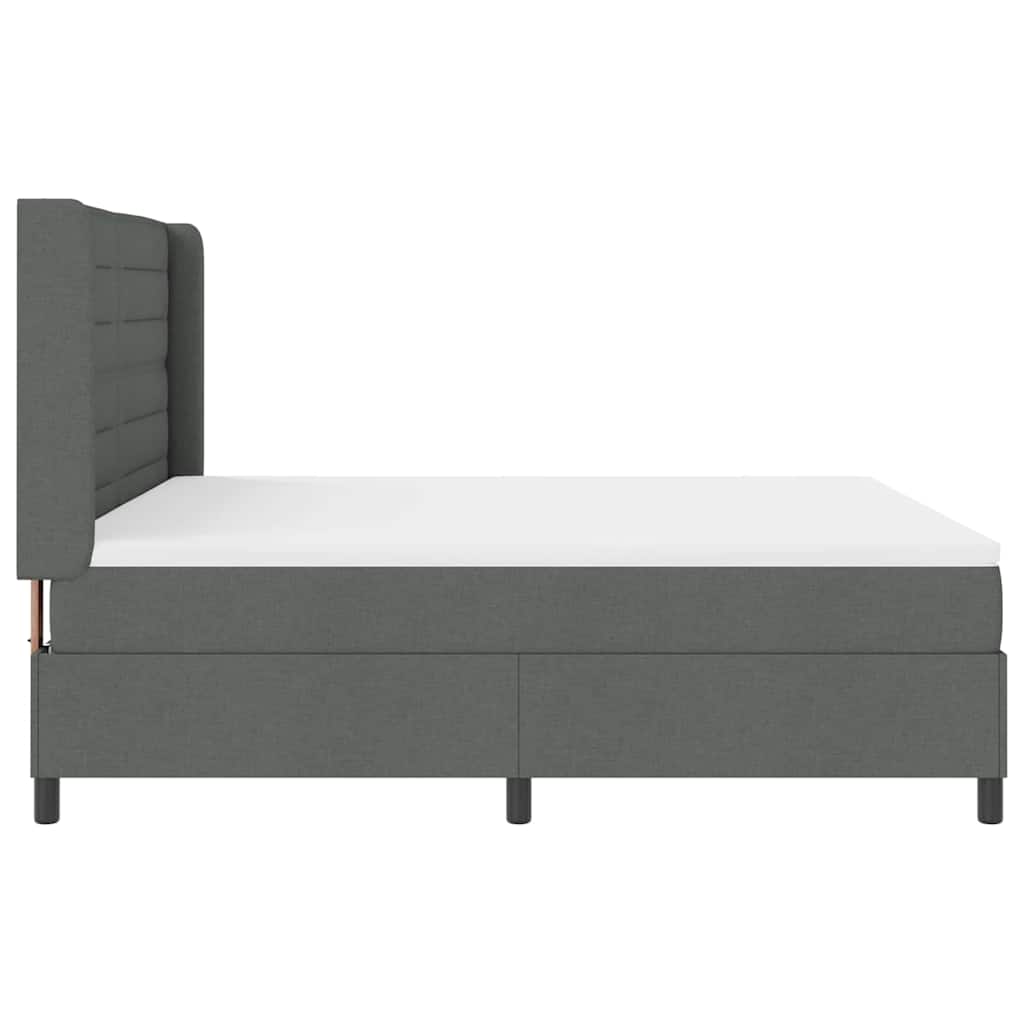 Box spring seng med madras Mørkegrå 200 x 180 cm Stof