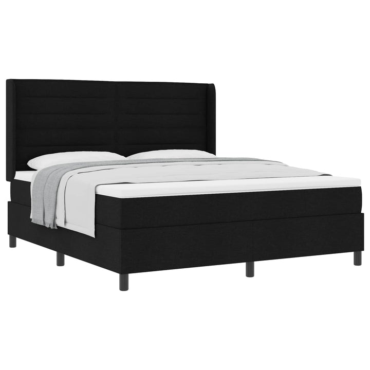 Box spring seng med madras Sort 200 x 180 cm Stof