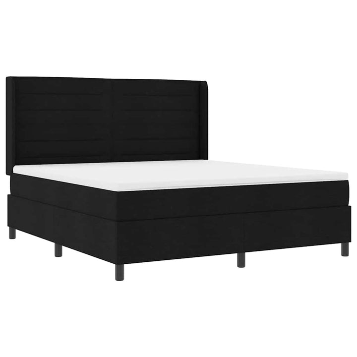 Box spring seng med madras Sort 200 x 180 cm Stof