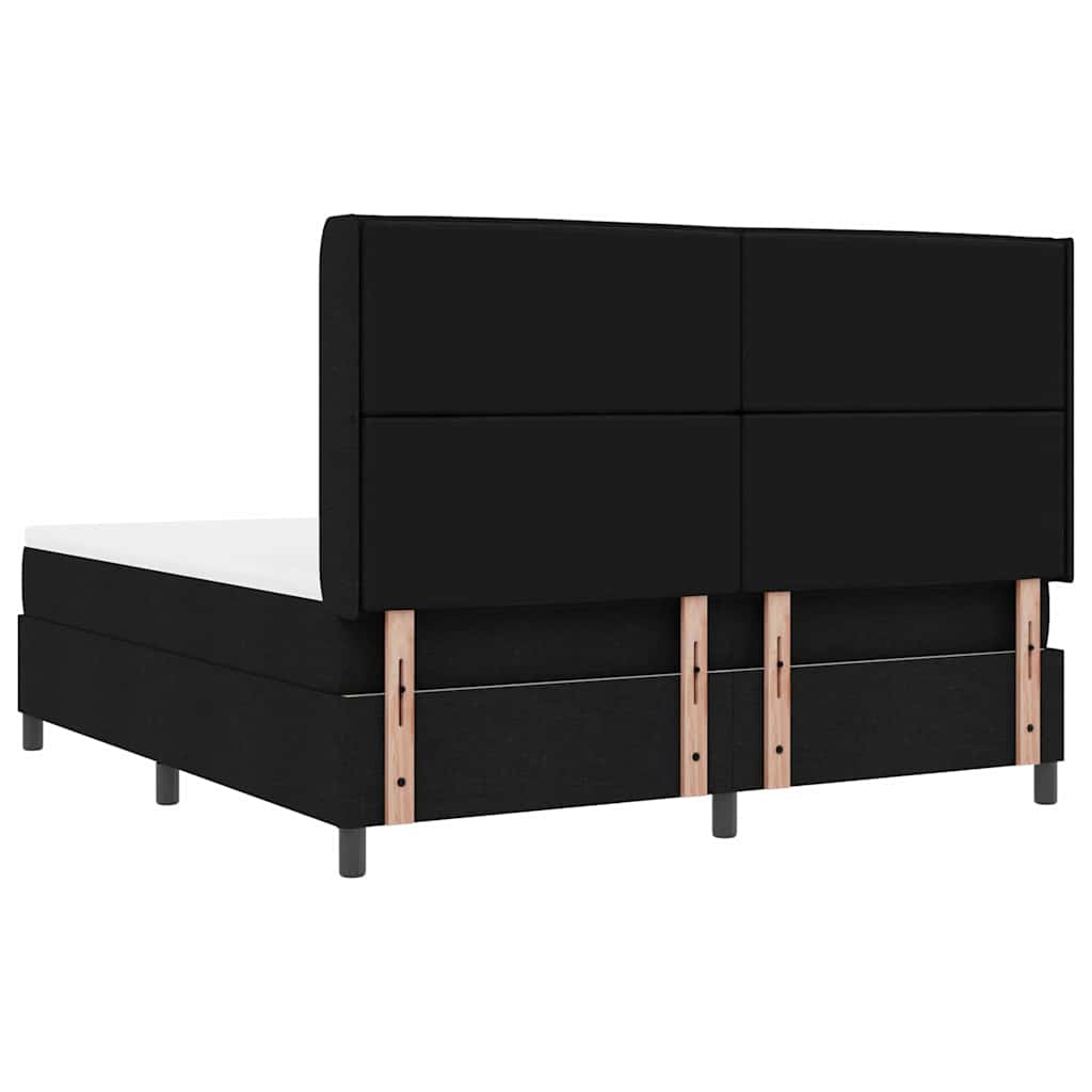 Box spring seng med madras Sort 200 x 180 cm Stof