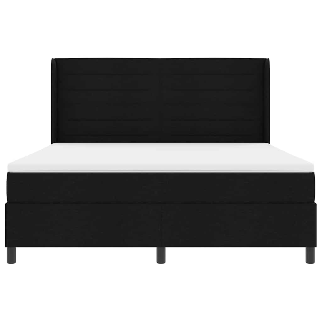 Box spring seng med madras Sort 200 x 180 cm Stof