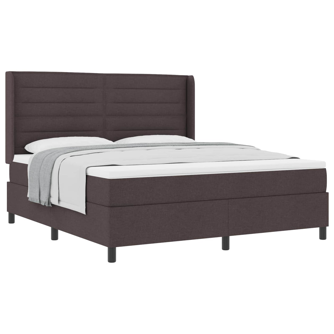 Box spring seng med pude Mørk Brun 200 x 180 cm Stof