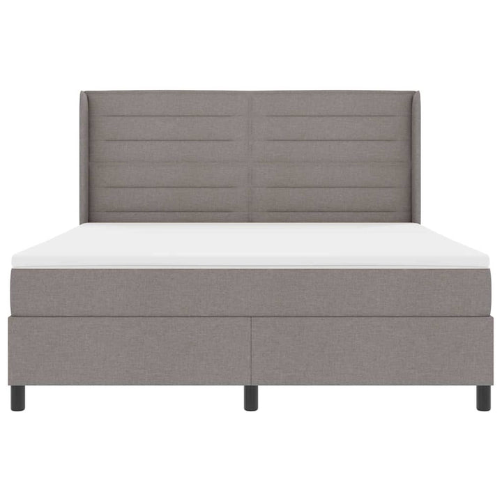 Box spring seng med pude Gråbrun 200 x 180 cm Stof