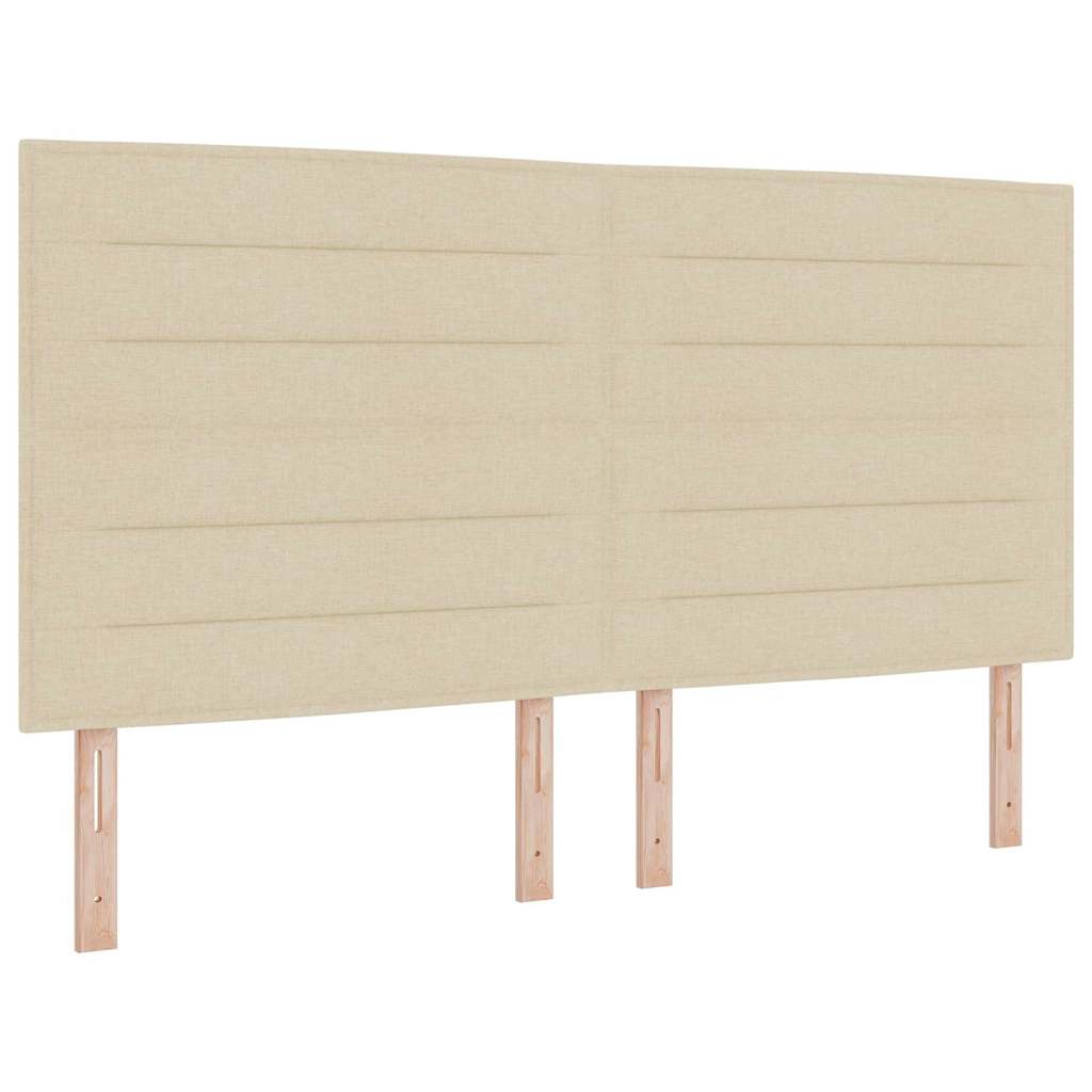Box spring seng med pude med hovedgærde Creme 200 x 180 cm Stof
