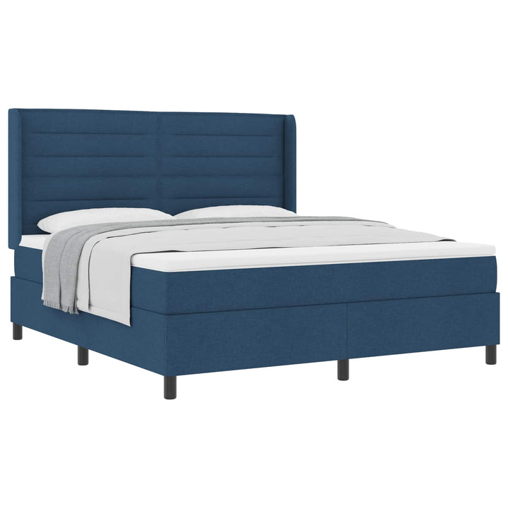 Box spring seng med madras med hovedgærde Blå 200 x 180 cm Stof