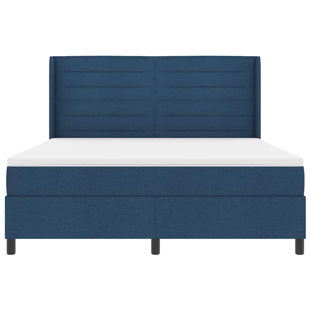 Box spring seng med madras med hovedgærde Blå 200 x 180 cm Stof