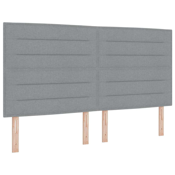 Box spring seng med pude Lysegrå 200 x 200 cm Stof