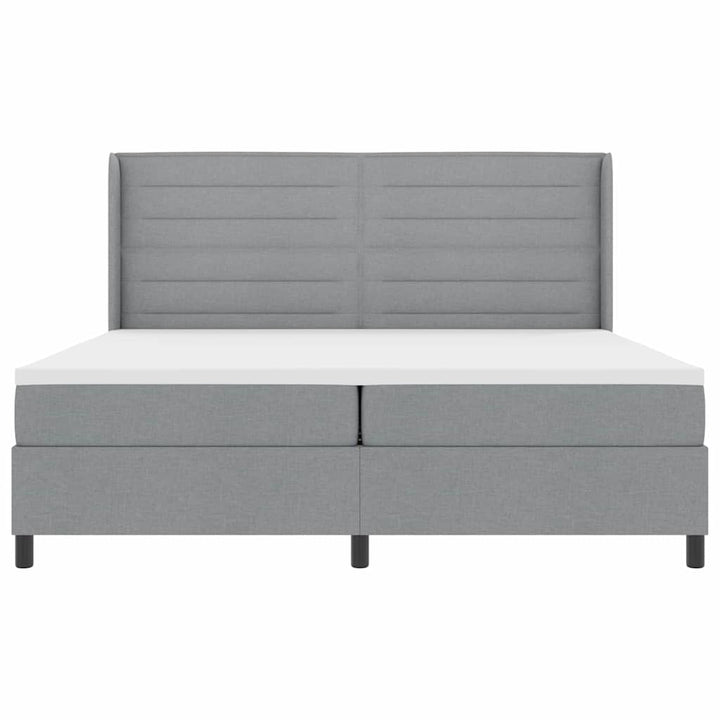 Box spring seng med pude Lysegrå 200 x 200 cm Stof