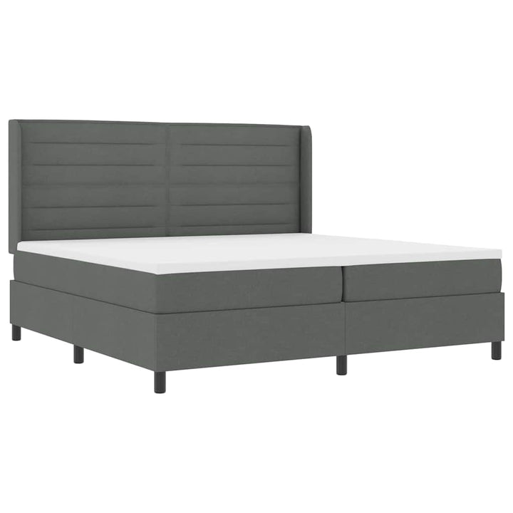Box spring seng med madras Mørkegrå 200 x 200 cm Stof