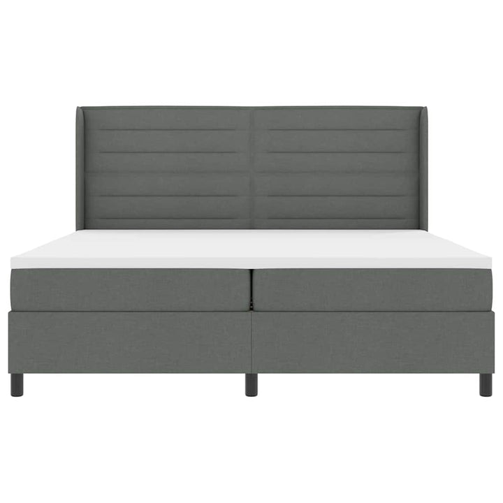 Box spring seng med madras Mørkegrå 200 x 200 cm Stof