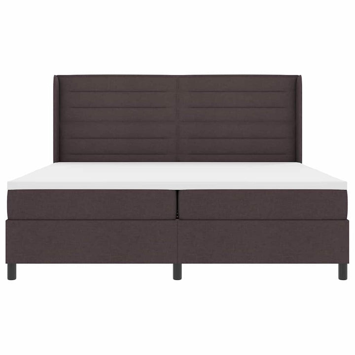 Box spring seng med madras Mørk Brun 200 x 200 cm Stof