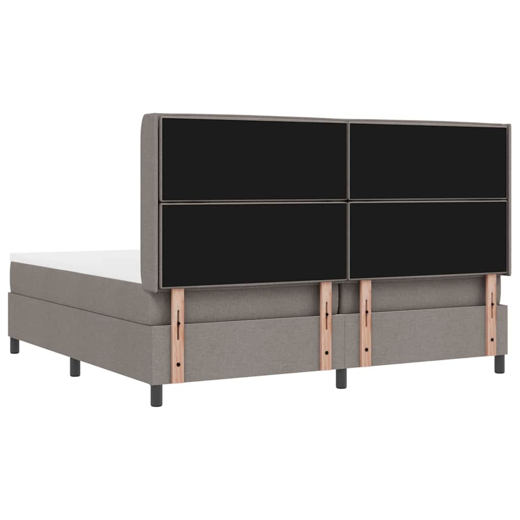 Box spring seng med madras Gråbrun 200 x 200 cm Stof