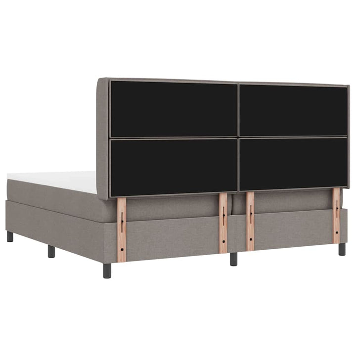 Box spring seng med madras Gråbrun 200 x 200 cm Stof