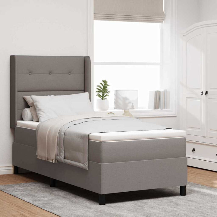 Box spring seng med madras Gråbrun 200 x 80 cm Stof