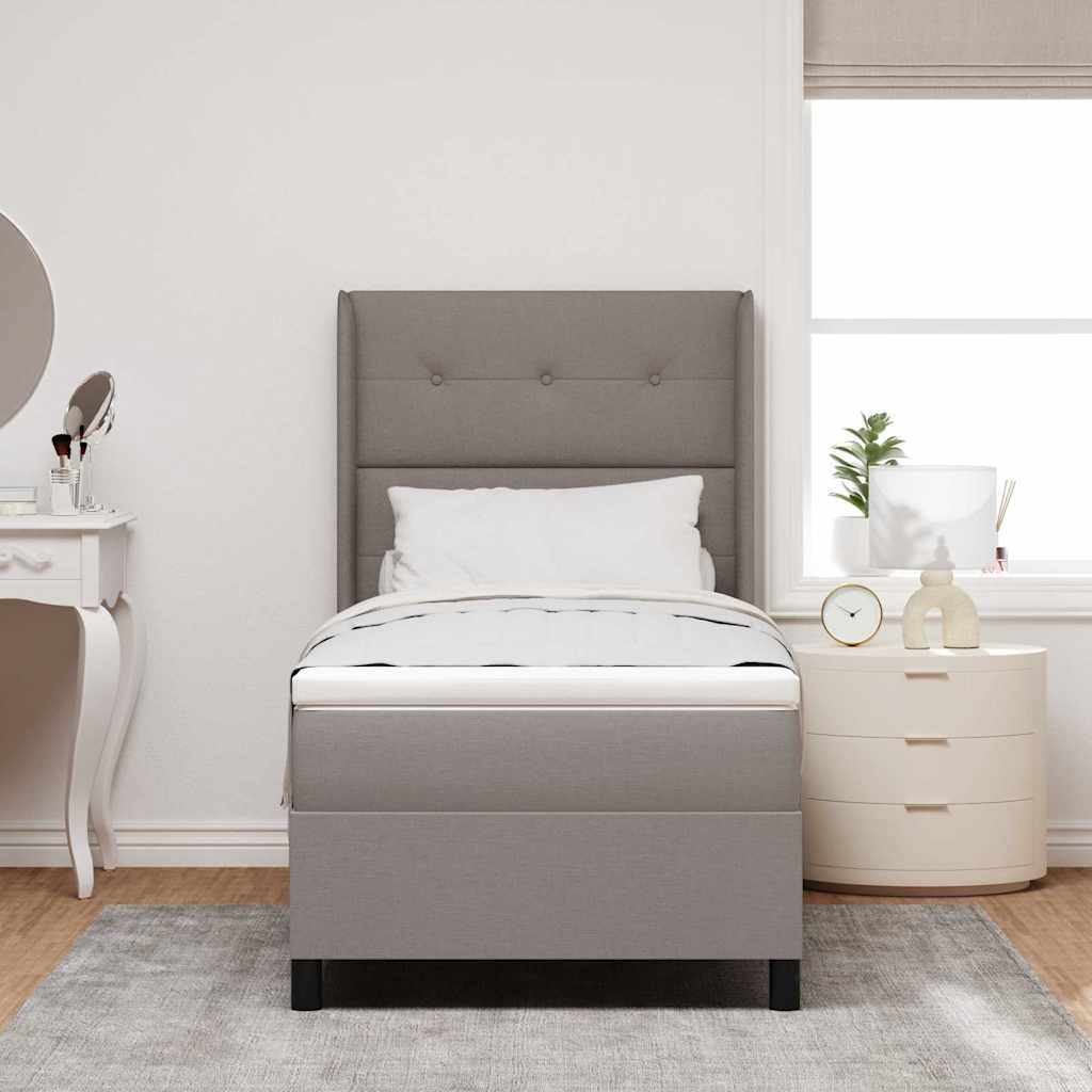Box spring seng med madras Gråbrun 200 x 80 cm Stof