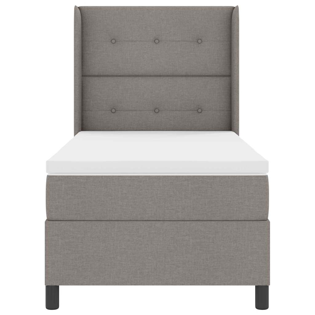 Box spring seng med madras Gråbrun 200 x 80 cm Stof