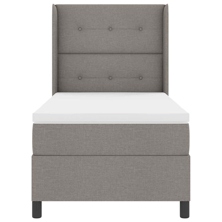 Box spring seng med madras Gråbrun 200 x 80 cm Stof