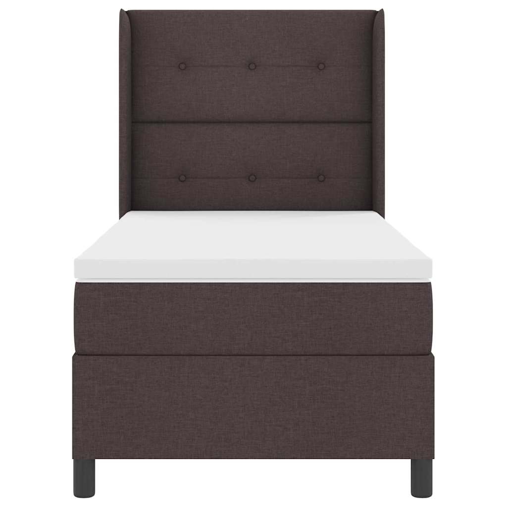Box spring seng med madras Mørk Brun 190 x 90 cm Stof