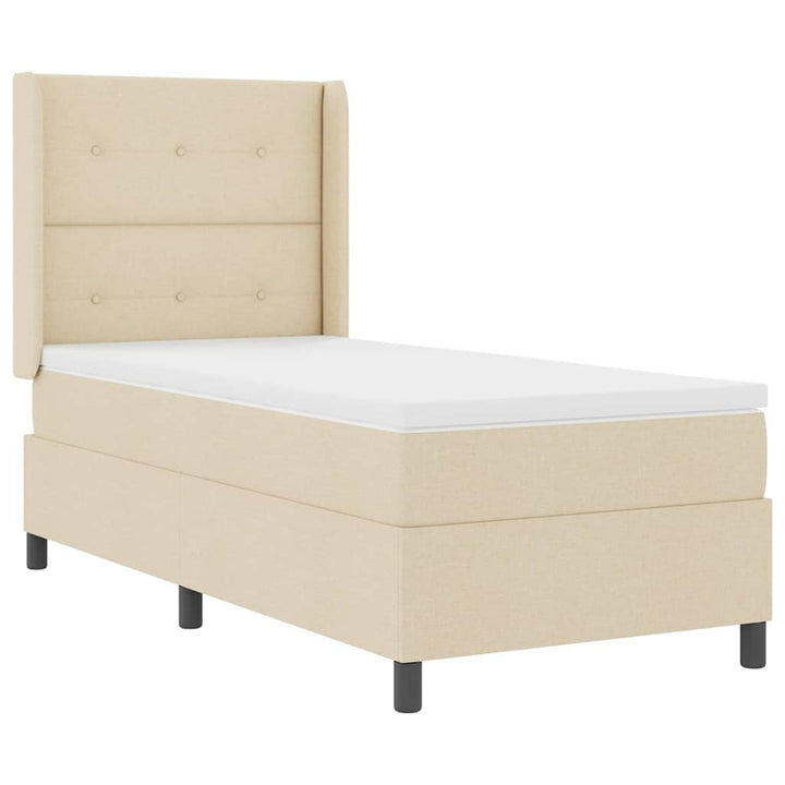 Box spring seng med madras Creme 190 x 90 cm Stof