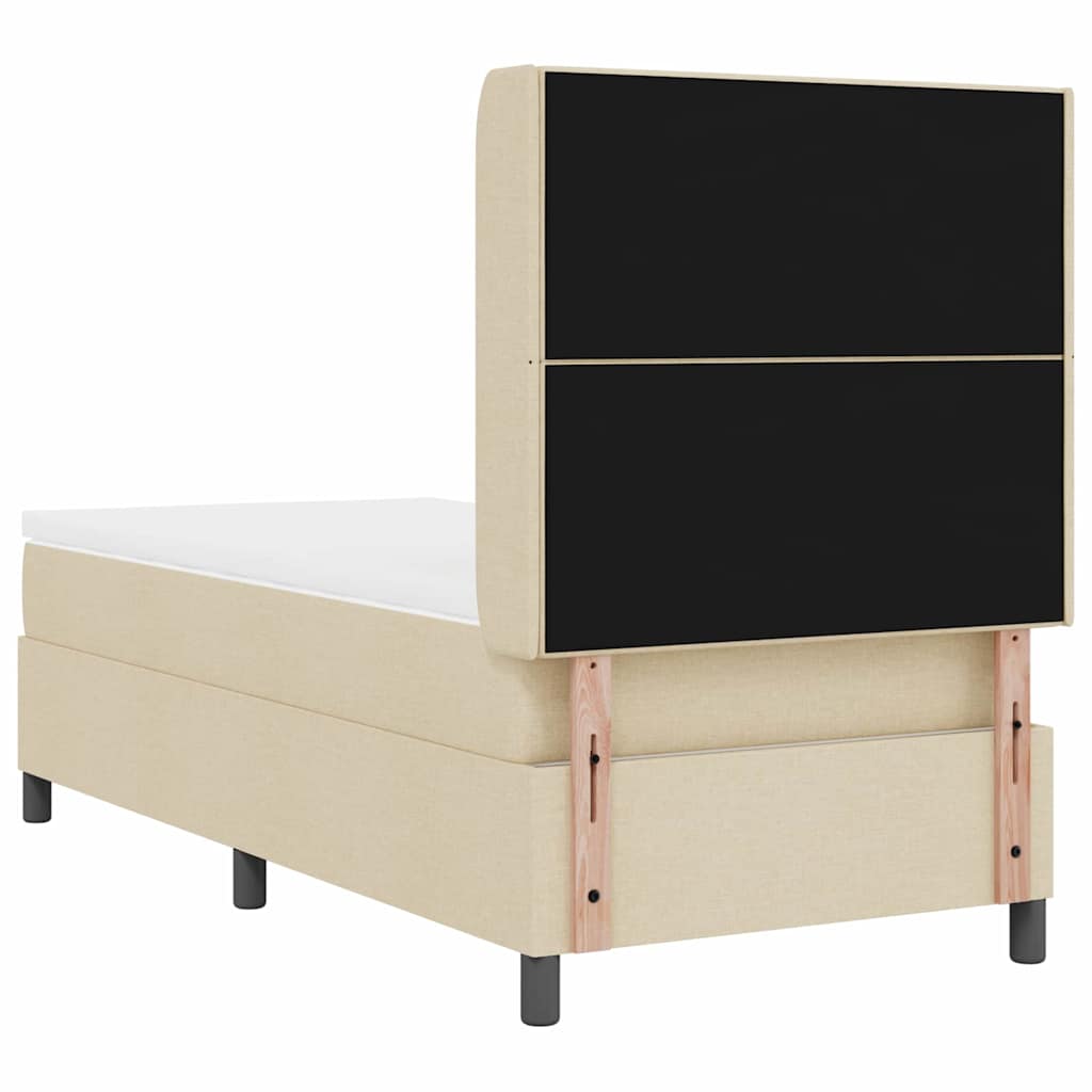 Box spring seng med madras Creme 200 x 90 cm Stof