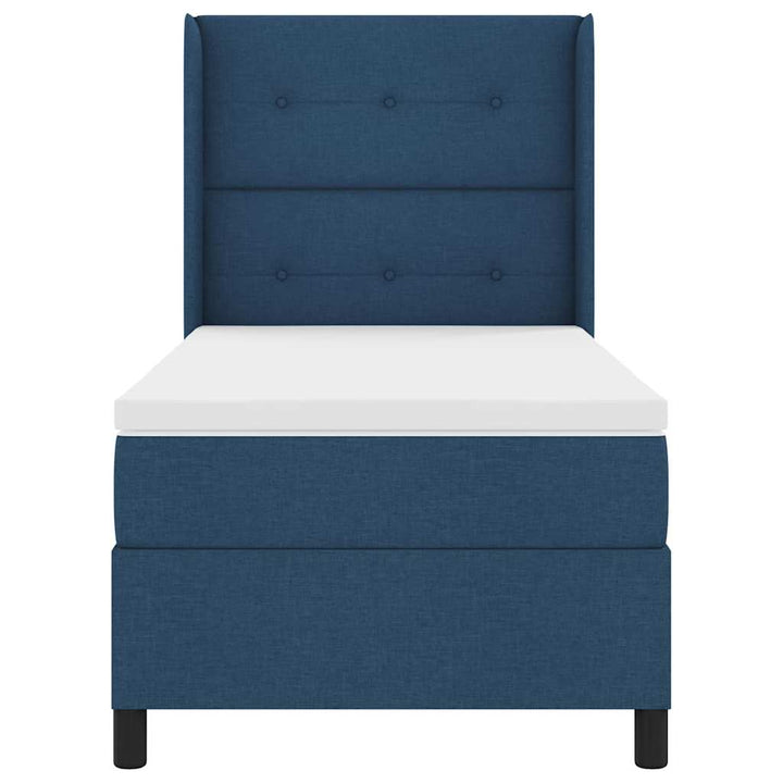 Box spring seng med pude med hovedgærde Blå 200 x 90 cm Stof