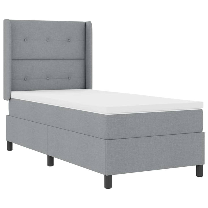 Box spring seng med pude Lysegrå 200 x 100 cm Stof