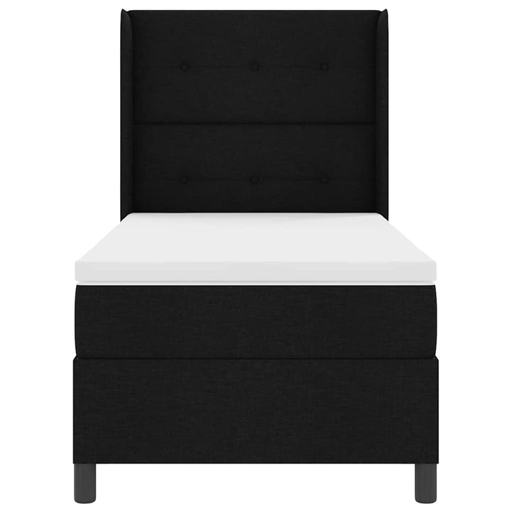 Box spring seng med pude med hovedgærde Sort 200 x 100 cm Stof