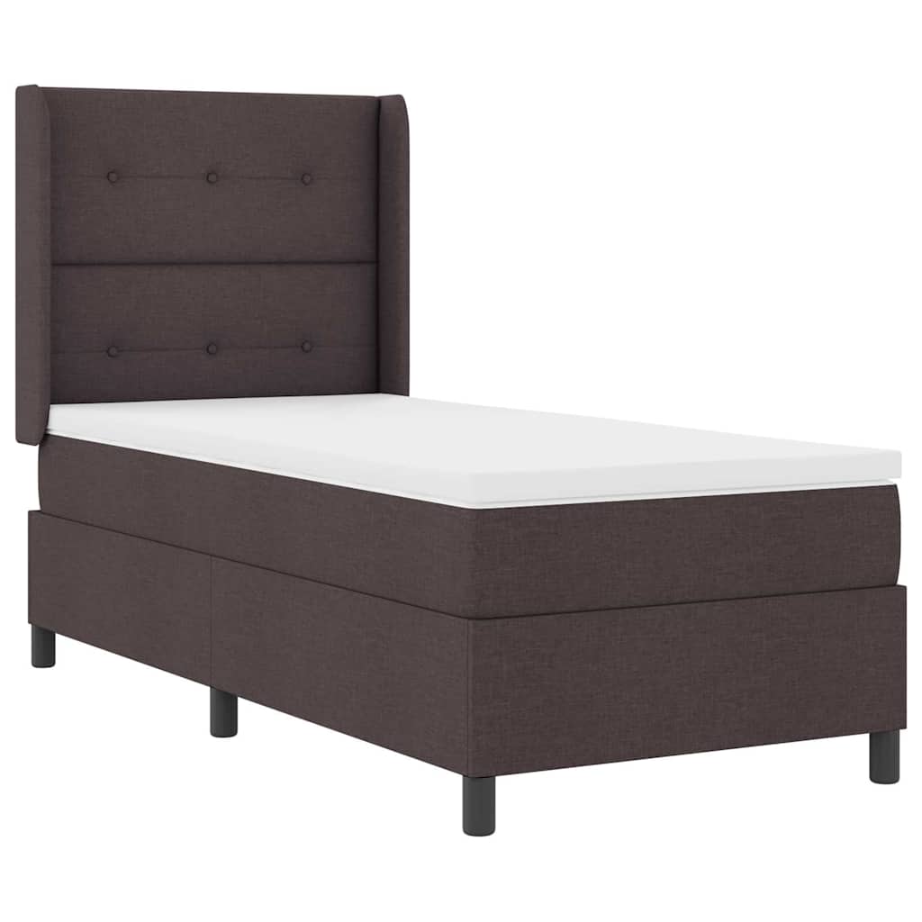 Box spring seng med pude Mørk Brun 200 x 100 cm Stof