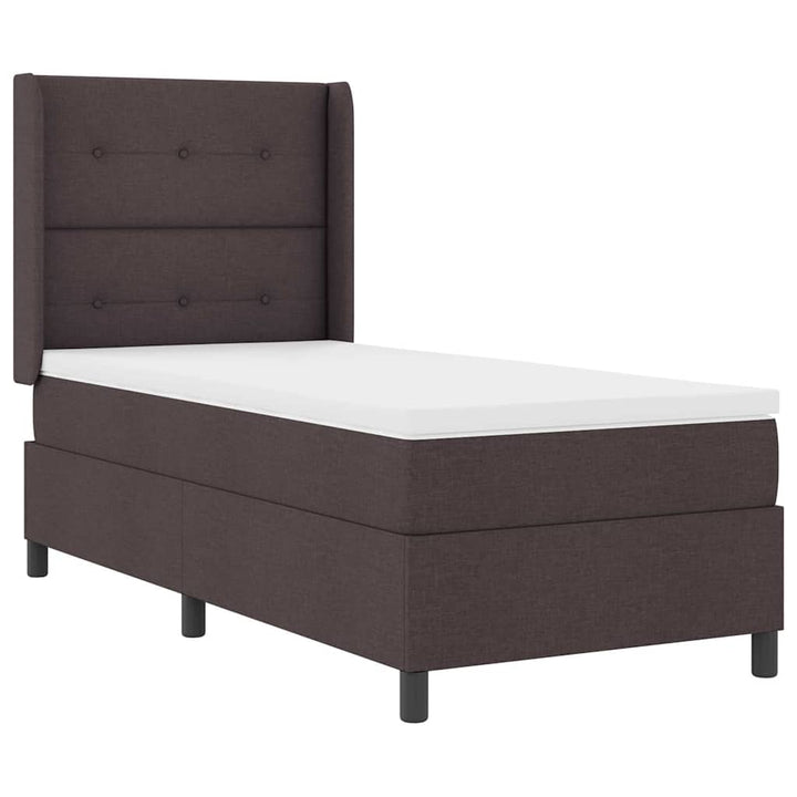 Box spring seng med pude Mørk Brun 200 x 100 cm Stof