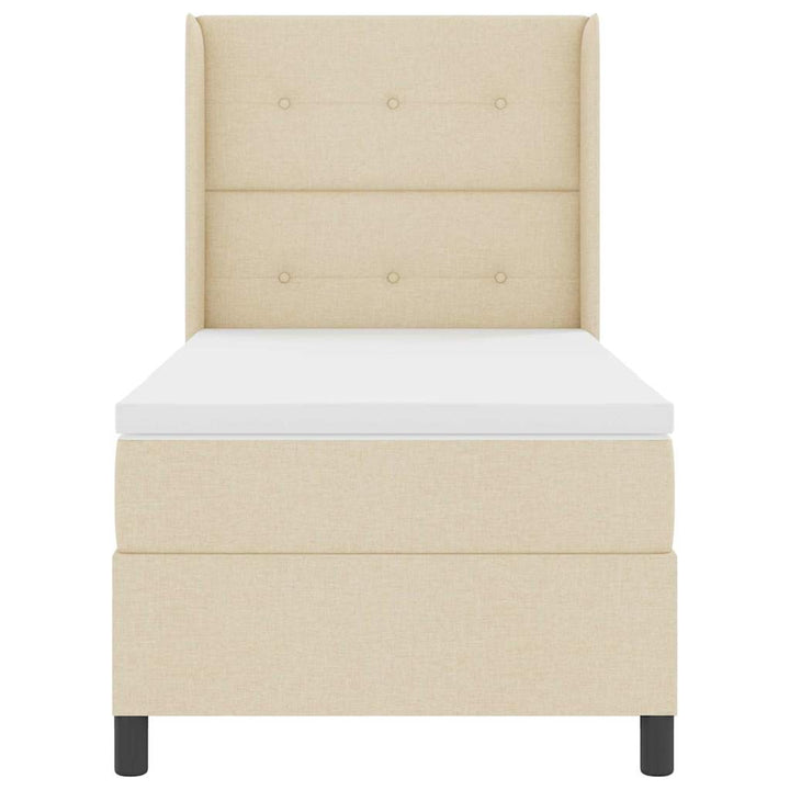 Box spring seng med madras Creme 200 x 100 cm Stof