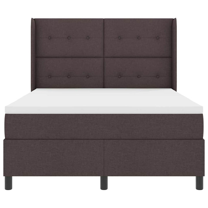 Box spring seng med madras Mørk Brun 190 x 140 cm Stof